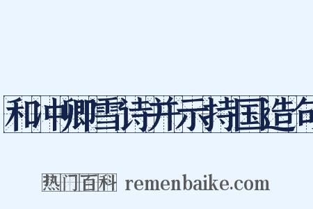 和冲卿雪诗并示持国造句是什么意思的图片